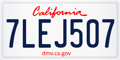 CA license plate 7LEJ507