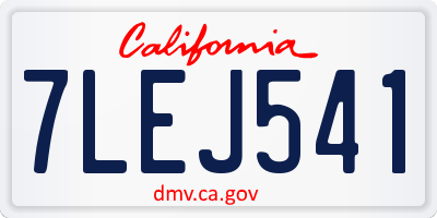 CA license plate 7LEJ541