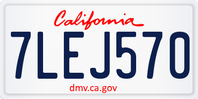 CA license plate 7LEJ570