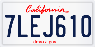 CA license plate 7LEJ610