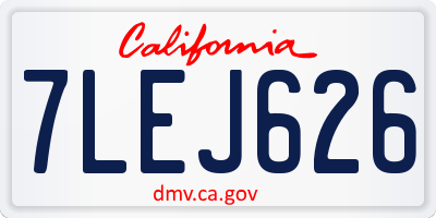 CA license plate 7LEJ626