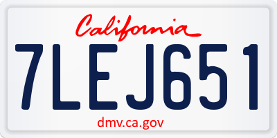 CA license plate 7LEJ651