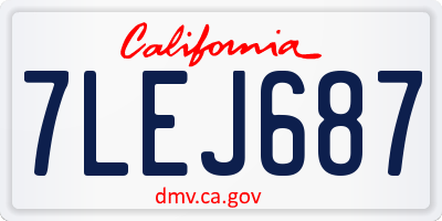 CA license plate 7LEJ687