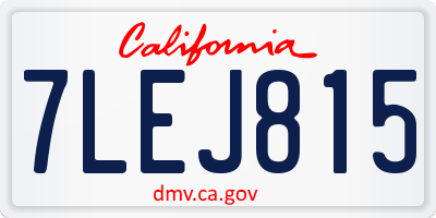 CA license plate 7LEJ815