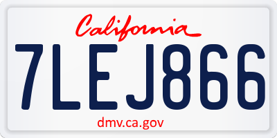 CA license plate 7LEJ866