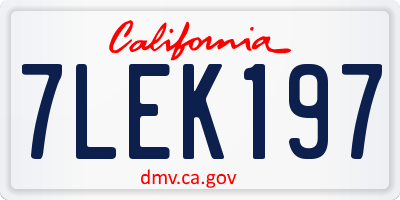 CA license plate 7LEK197