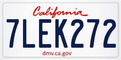 CA license plate 7LEK272