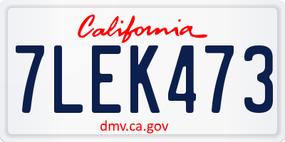 CA license plate 7LEK473
