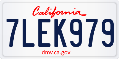 CA license plate 7LEK979