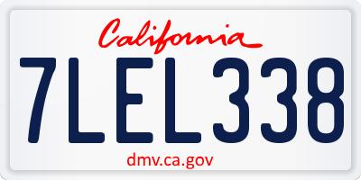 CA license plate 7LEL338