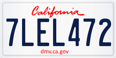 CA license plate 7LEL472