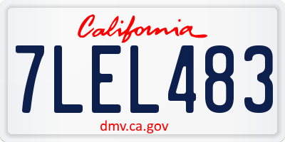 CA license plate 7LEL483