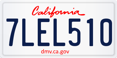 CA license plate 7LEL510