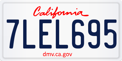 CA license plate 7LEL695