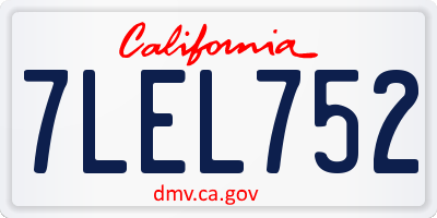 CA license plate 7LEL752