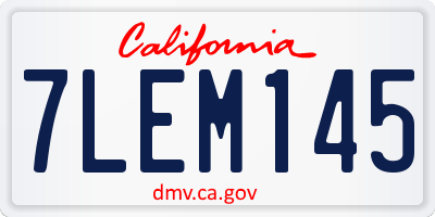 CA license plate 7LEM145