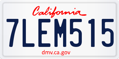CA license plate 7LEM515