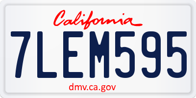 CA license plate 7LEM595