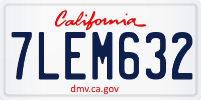 CA license plate 7LEM632
