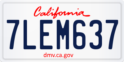 CA license plate 7LEM637