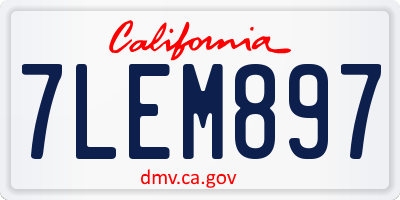 CA license plate 7LEM897