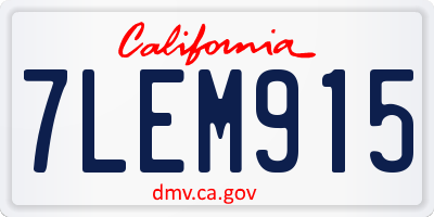 CA license plate 7LEM915