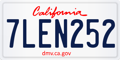 CA license plate 7LEN252