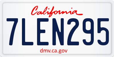 CA license plate 7LEN295