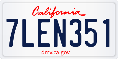 CA license plate 7LEN351