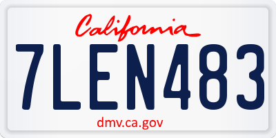CA license plate 7LEN483