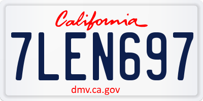 CA license plate 7LEN697