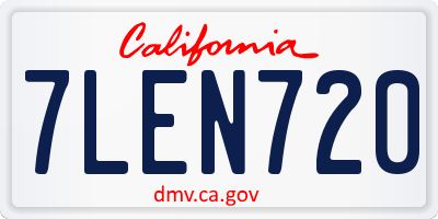 CA license plate 7LEN720