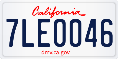 CA license plate 7LEO046