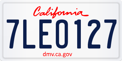 CA license plate 7LEO127