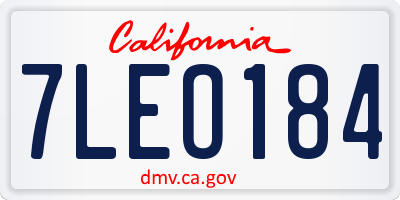 CA license plate 7LEO184