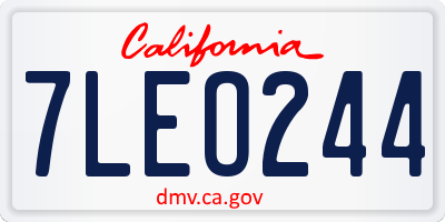 CA license plate 7LEO244