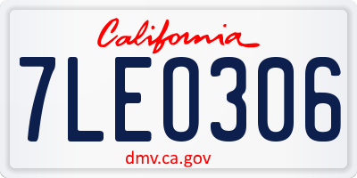 CA license plate 7LEO306
