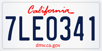 CA license plate 7LEO341