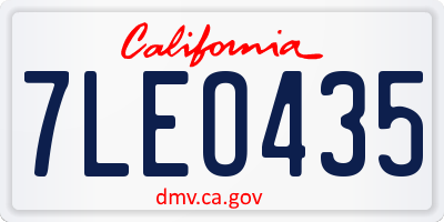 CA license plate 7LEO435