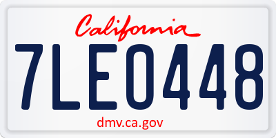 CA license plate 7LEO448