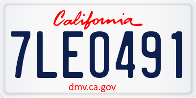 CA license plate 7LEO491