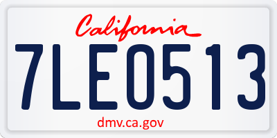 CA license plate 7LEO513