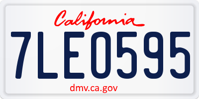 CA license plate 7LEO595