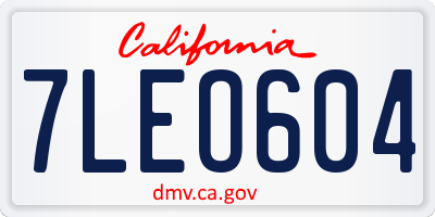 CA license plate 7LEO604
