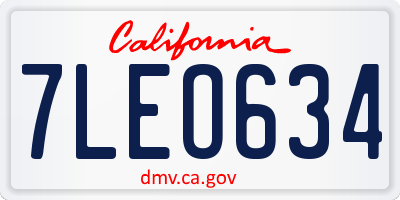 CA license plate 7LEO634