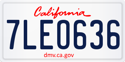 CA license plate 7LEO636