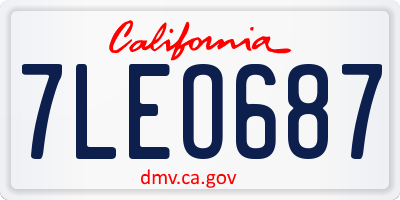 CA license plate 7LEO687
