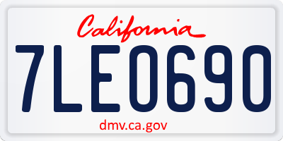 CA license plate 7LEO690