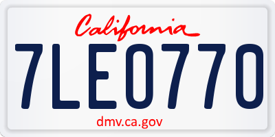 CA license plate 7LEO770