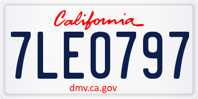 CA license plate 7LEO797